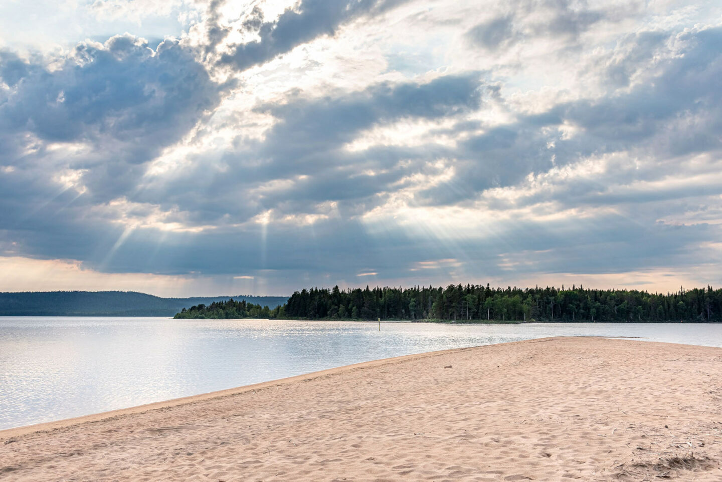 A beach in Pello, a Finnish Lapland filming location