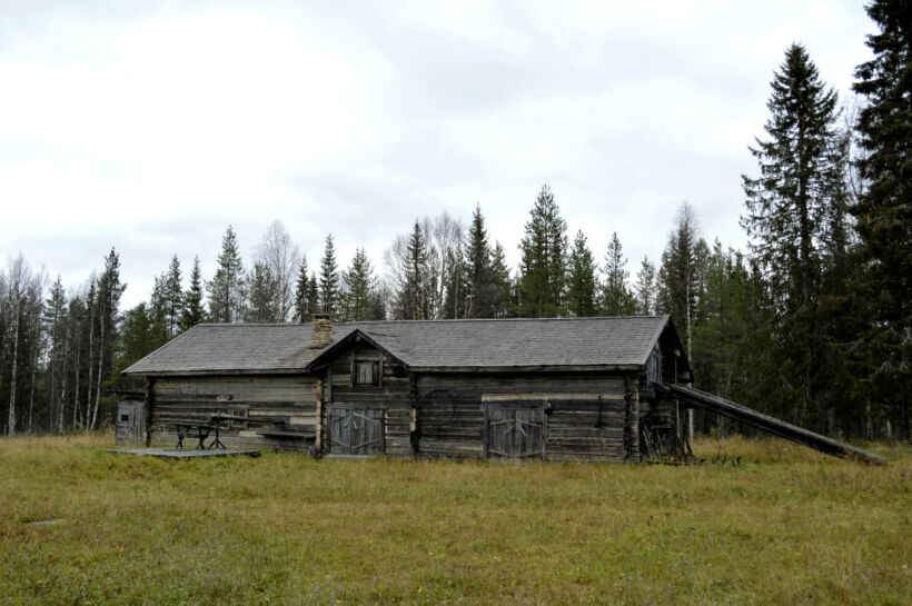 Reindeer barn at the Arctic homestead at Tarkkala Wilderness Estate in Savukoski, a Finnish Lapland filming location